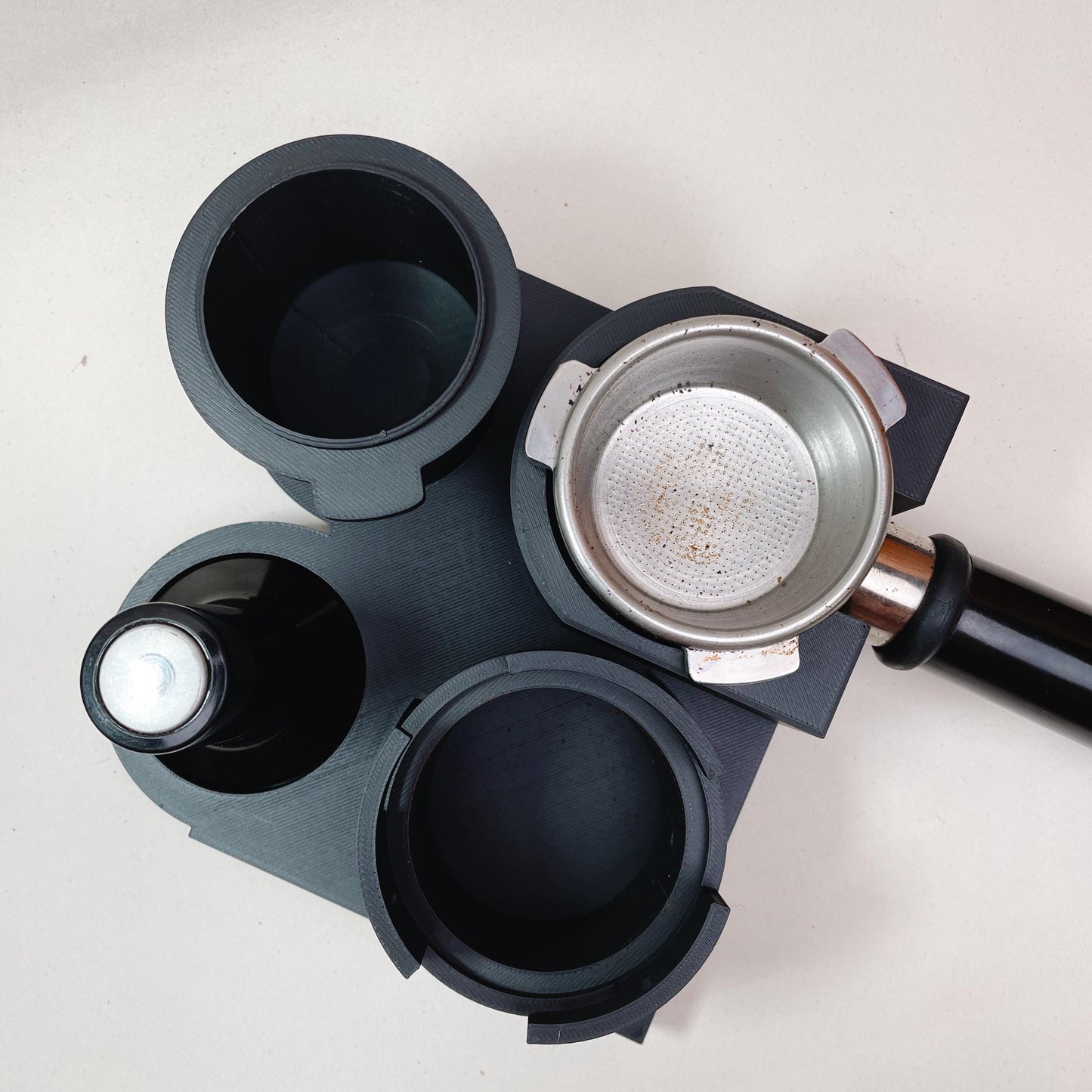 Sage/Breville Espresso Machine Coffee Accessories Station for 54mm portafilter, tamper, dosing funnel, dosing cup