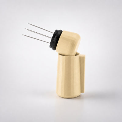 Espresso WDT Tool with Magnetic Holder with matte desert tan