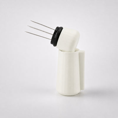 Espresso WDT Tool with Magnetic Holder with matte ivory white