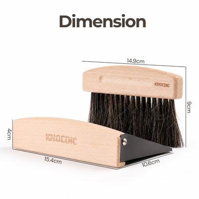 Dimension of the magnetic coffee dustpan and horsehair brush sets
