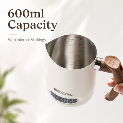 600ml Milk Frothing Pitcher with Thermometer - Knocdic