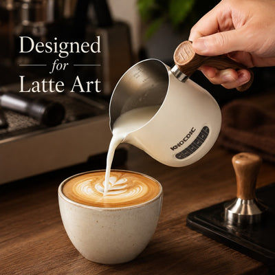 600ml Milk Frothing Pitcher with Thermometer - Knocdic