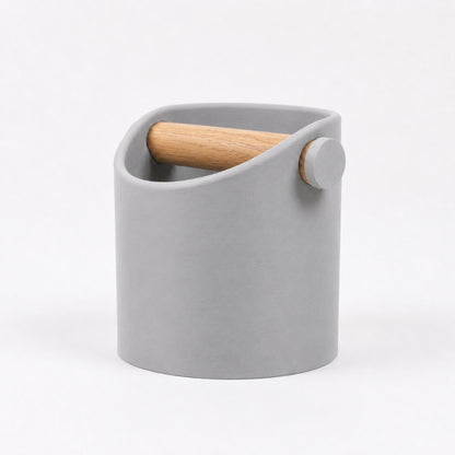 Minimalist Coffee Knock Box with Real Oak Wood Bar