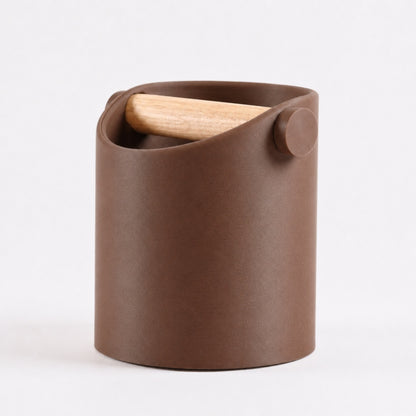 Minimalist Coffee Knock Box with Real Oak Wood Bar