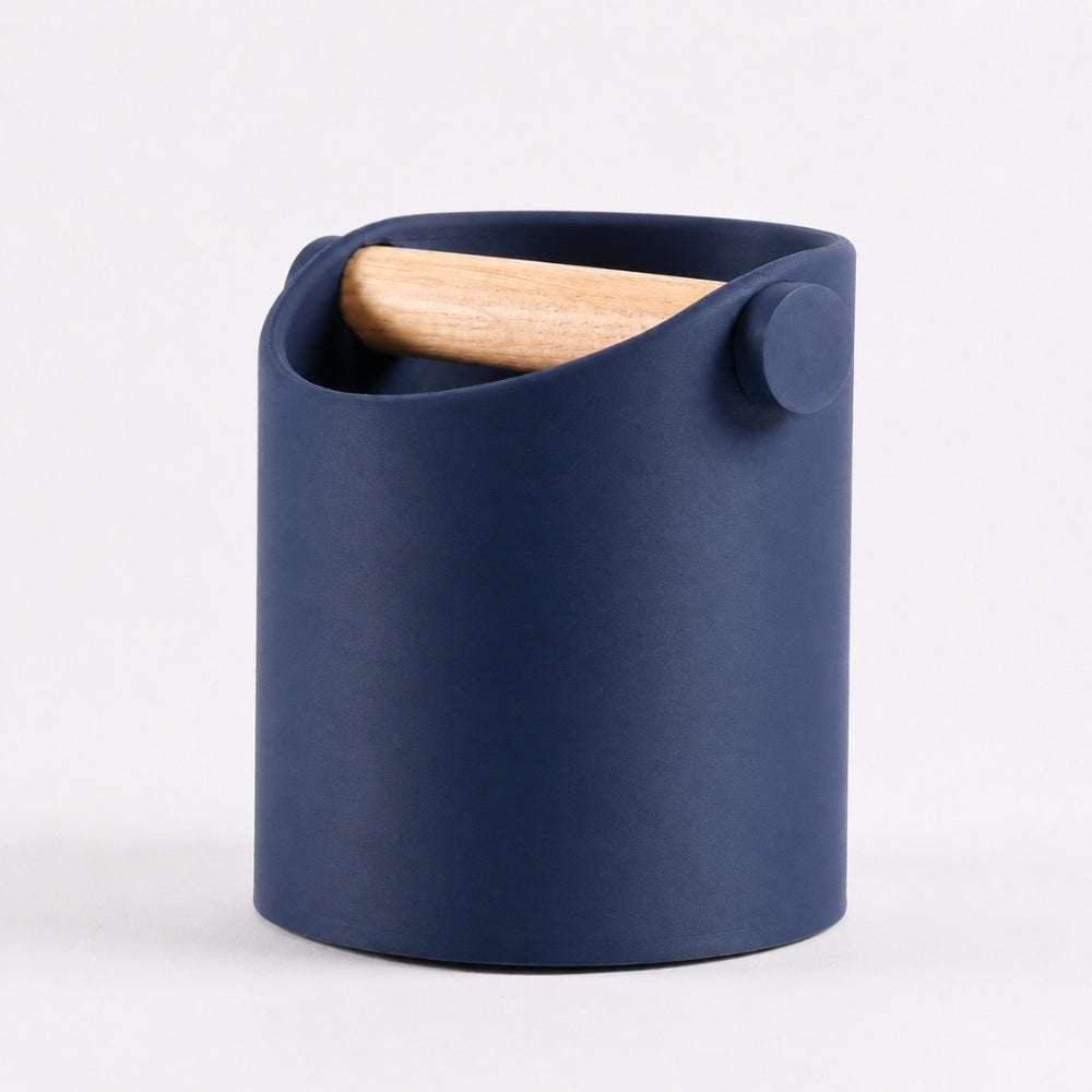 Minimalist Coffee Knock Box with Real Oak Wood Bar