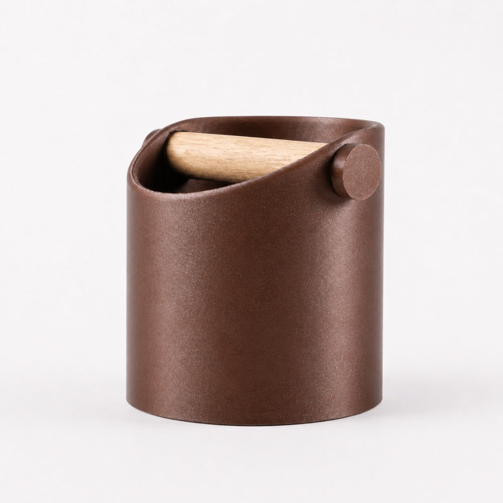 Minimalist Coffee Knock Box with Real Oak Wood Bar