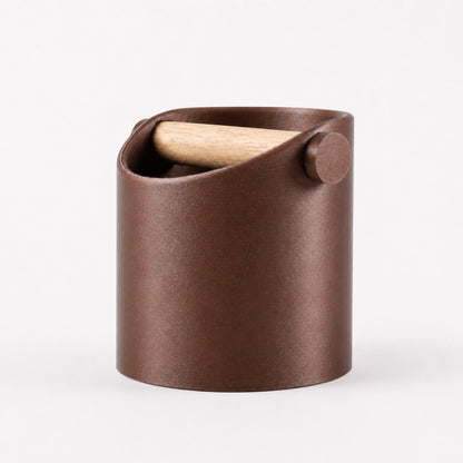 Minimalist Coffee Knock Box with Real Oak Wood Bar