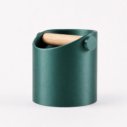 Minimalist Coffee Knock Box with Real Oak Wood Bar