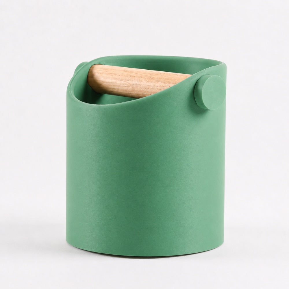 Minimalist Coffee Knock Box with Real Oak Wood Bar