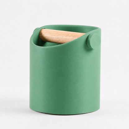 Minimalist Coffee Knock Box with Real Oak Wood Bar