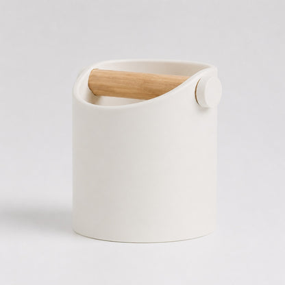 Minimalist Coffee Knock Box with Real Oak Wood Bar