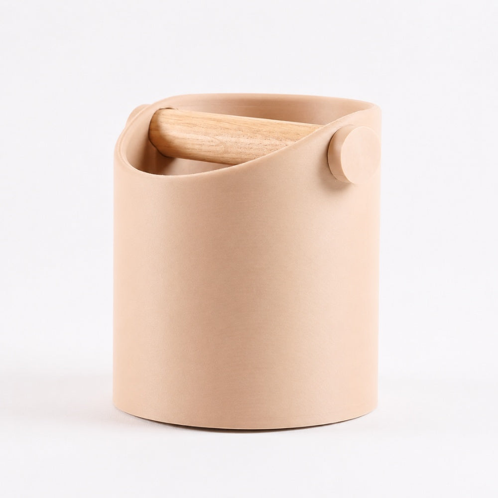 Minimalist Coffee Knock Box with Real Oak Wood Bar
