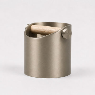 Minimalist Espresso Knock Box with Oak Bar - Knocdic