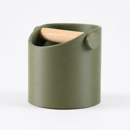 Minimalist Coffee Knock Box with Real Oak Wood Bar