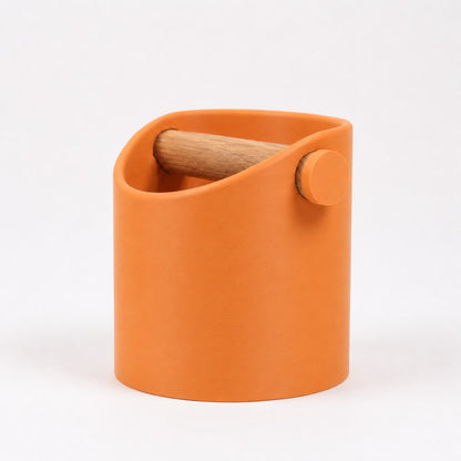 Minimalist Coffee Knock Box with Real Oak Wood Bar