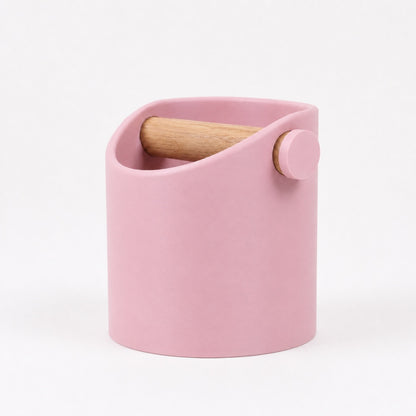 Minimalist Coffee Knock Box with Real Oak Wood Bar