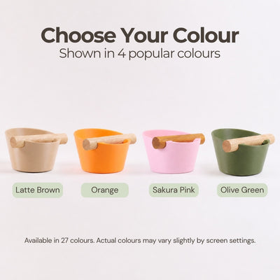 Color comparison chart showing the Nordic knock box in Ivory White, Olive Green, Desert Tan, and Charcoal.