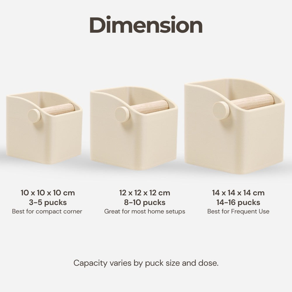 The Square Espresso Knock Box with Oak Knock Bar