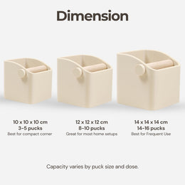 The Square | Knock Box met eikenhouten of Iroko-klopbalk