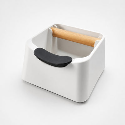 The Pod 3-in-1 Coffee Knock Box with Portafilter Stand & Oak Wood Knock Bar - Knocdic