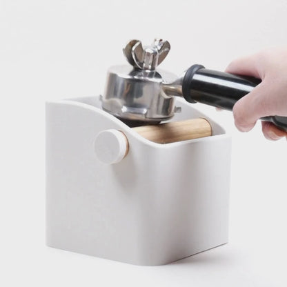 The Square | Knock Box With Oak or Iroko Knock Bar