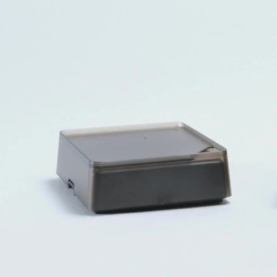 Compact espresso scale with walnut wood top and LED display