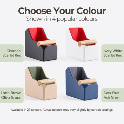 Color selection guide showcasing the customisable color options available for the rectangular coffee accessories line.