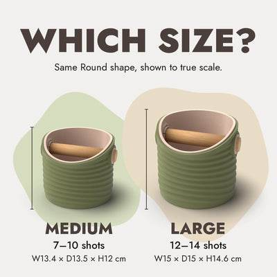Ripple Round knock box Medium vs Large size comparison