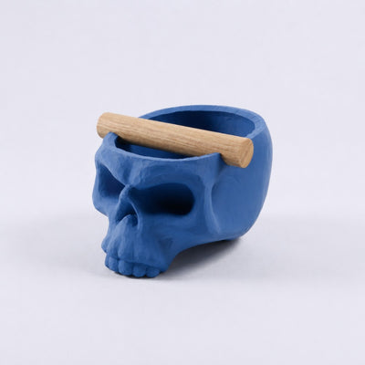 Gothic Skull Espresso Knock Box with Oak Bar | Bold Coffee Waste Bin for Home Baristas - Knocdic