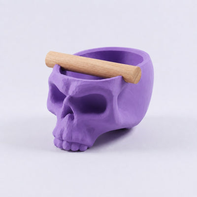 Gothic Skull Espresso Knock Box with Oak Bar | Bold Coffee Waste Bin for Home Baristas - Knocdic