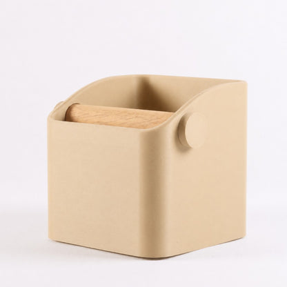The Square Espresso Knock Box with Oak Knock Bar