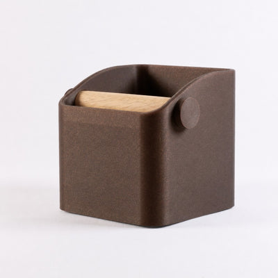 The Square Minimalist Espresso Knock Box in galaxy brown