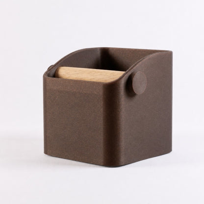 The Square Espresso Knock Box with Oak Knock Bar