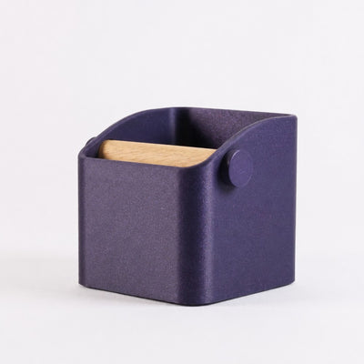 The Square Minimalist Espresso Knock Box in galaxy purple