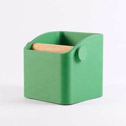 The Square Espresso Knock Box with Oak Knock Bar