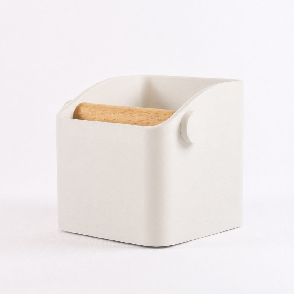 The Square Espresso Knock Box with Oak Knock Bar