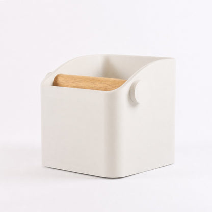 The Square Espresso Knock Box with Oak Knock Bar