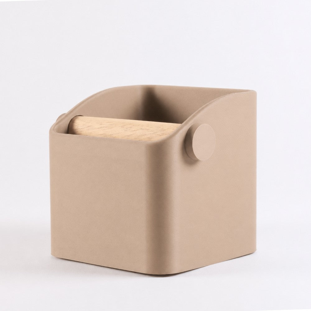 The Square Espresso Knock Box with Oak Knock Bar