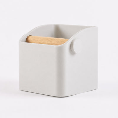 The Square Minimalist Espresso Knock Box in matte off white