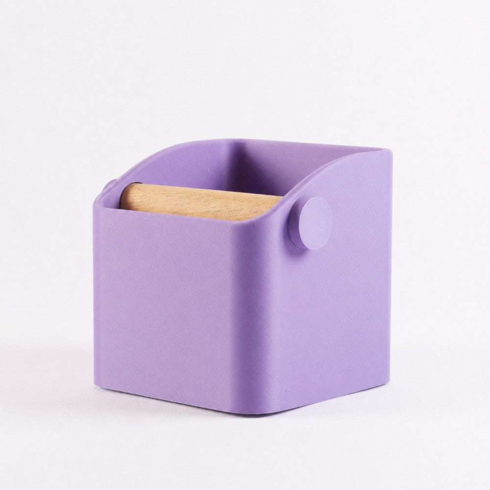 The Square Espresso Knock Box with Oak Knock Bar