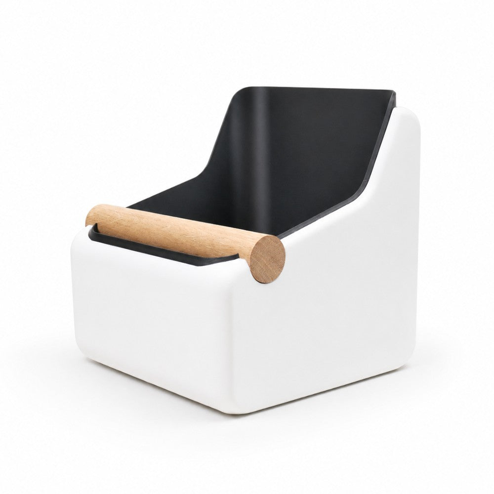 De Curve | Knock Box met eikenhouten of Iroko-klopstang