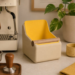 De Curve | Knock Box met eikenhouten of Iroko-klopstang