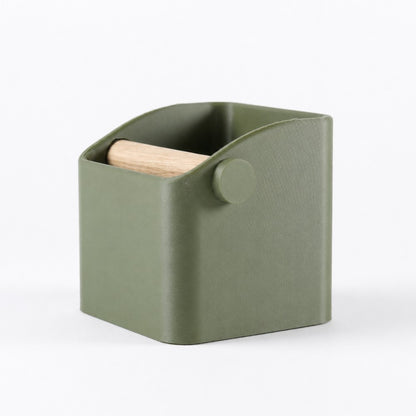 The Square Espresso Knock Box with Oak Knock Bar