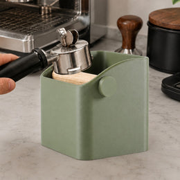 The Square | Knock Box met eikenhouten of Iroko-klopbalk