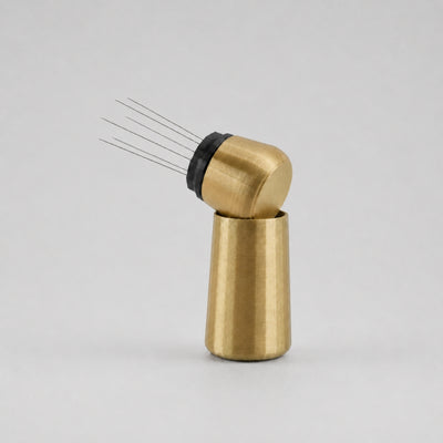 Espresso WDT Tool with Standing Holder in metallic gold