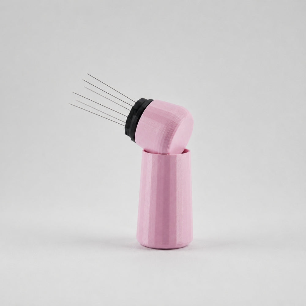 Espresso WDT Tool with Standing Holder in matte pink