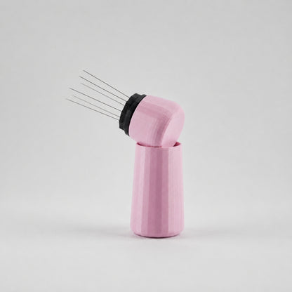 Espresso WDT Tool with Standing Holder in matte pink